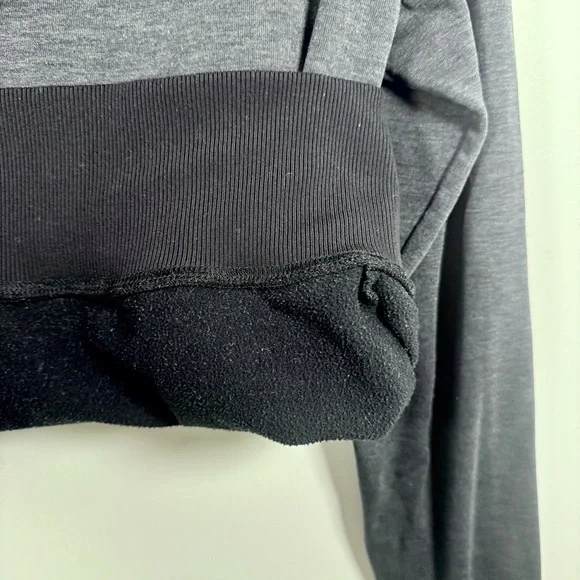 Oiselle Heather Charcoal Hoodie with Logo - Picture 8 of 11